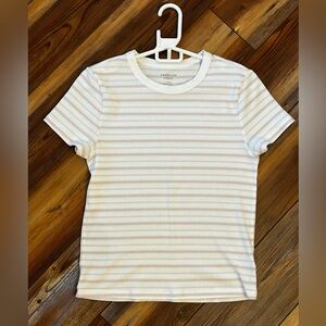 Hey Baby Striped Ribbed Tee